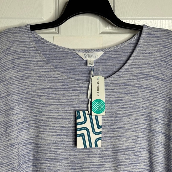 Market & Spruce Tops - Market & Spruce Women's Heathered Blue Long Sleeve Top